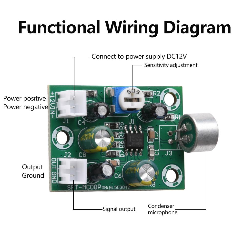 DC 9-11V High-fidelity Micro-sound Pickup Module High-sensitivity Noise Reduction Sound Collector Microphone Amplifier Board