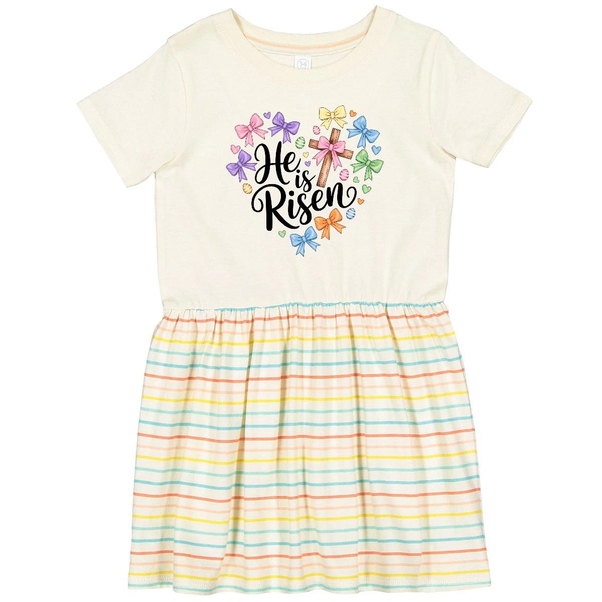 Inktastic He Is Risen Easter Toddler Dress Shirt Christian Resurrection Sunday 100