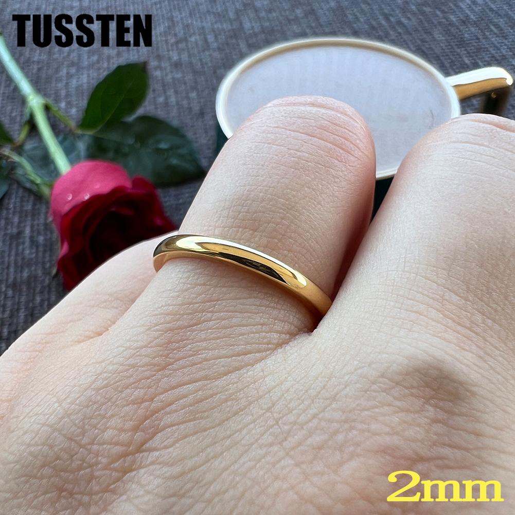 TUSSTEN 2-10MM Herren Damen Ring Ehering Gewölbt Poliert Komfort Passform