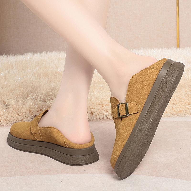 Fashion AIYUQI Women's Loafers 2025 Spring New Flat Slip-on Ladies Shoes Platform Suede Genuine Leather Women's Shoes