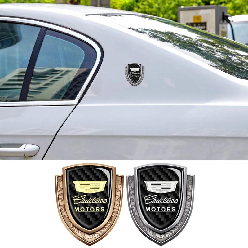 Car Logo Side Window Emblem for Cadillac Seville XT4 CT4 CT5 SLR CTS DTS ATS Escalade Exterior Accessories Carbon Fiber Sticker