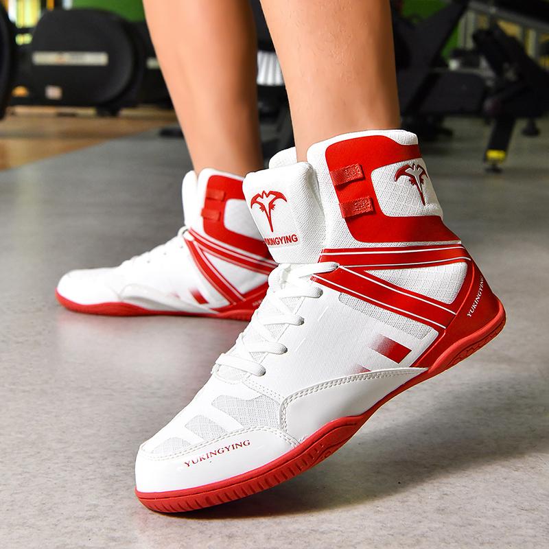 Wrestling Shoes Men's Sports Training Sneakers Large Size Black White Male Professional Featuring Boxing Material Practice Shoes