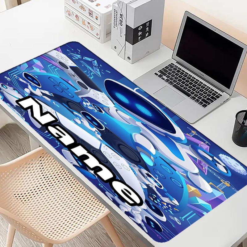 Custom Name Personalized Cosmic Bot Crew Pattern Mousepad, Laptop PC Desk Mat, Decorative Desk Mat for Home Keyboard Pad Gift