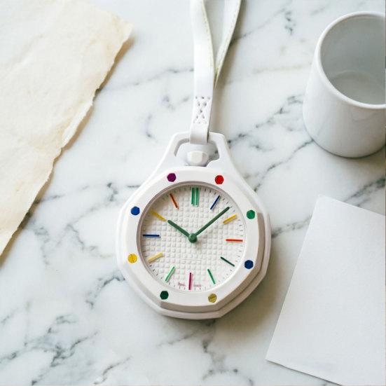 Orologio da tasca ottagonale colorato, Orologio analogico al quarzo meccanico, Orologio da tasca con cassa traforata con cinturino in ecopelle per uomo donna