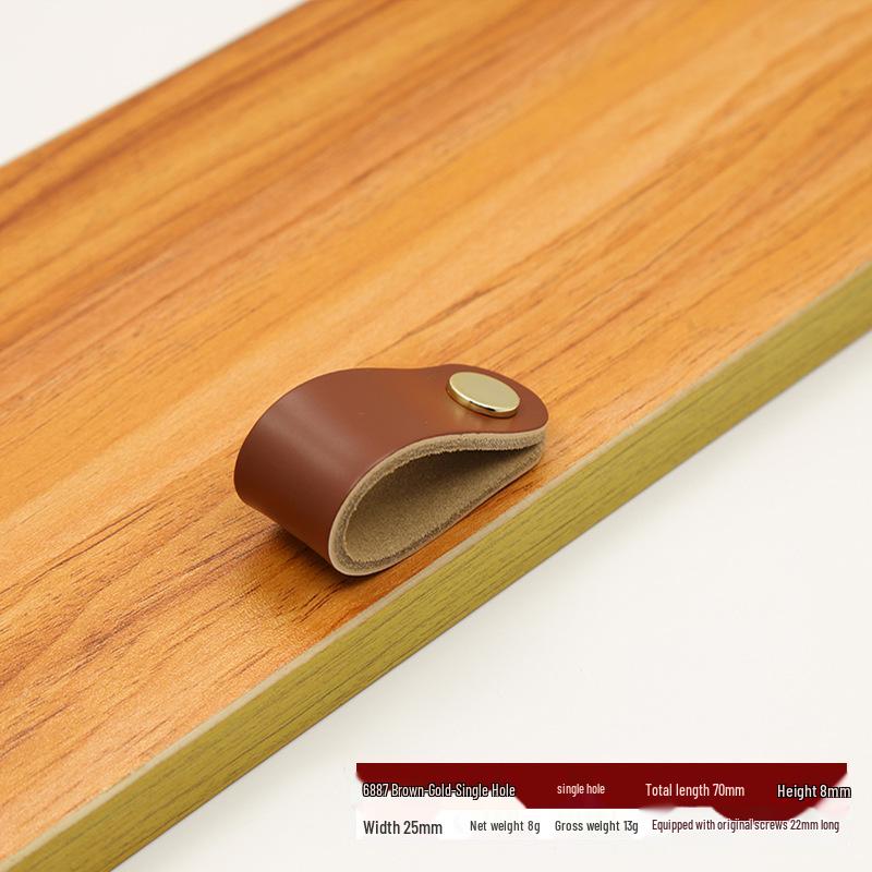 Brown Leather Handle for Cabinets, Wardrobes, Drawers, Boxes, and Luggage