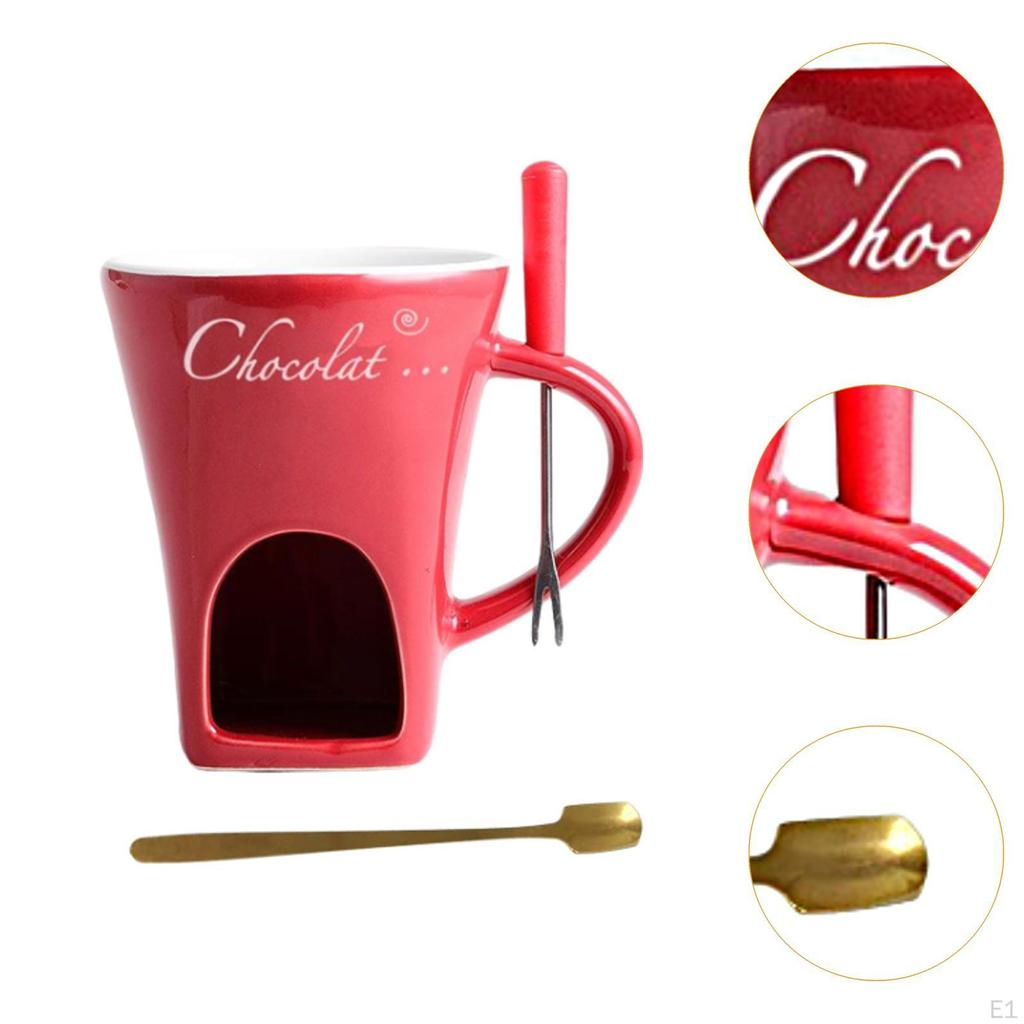 Keramik Schokoladenfondue, Schmelzbecher, Butterwärmer, Fondue Tassenset für Geburtstagsgeschenke, Muttertag