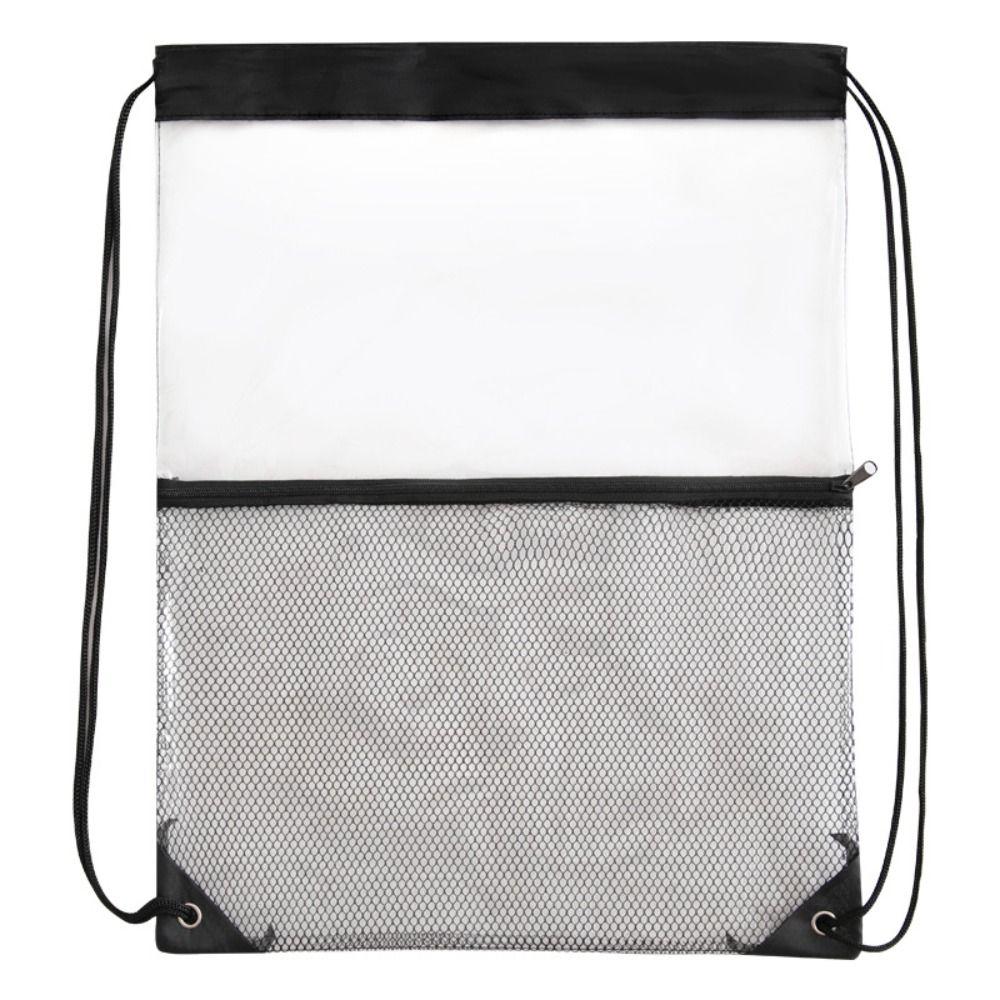 Foldable Drawstring Backpack Large Capacity Jelly Bag Simple PVC Transparent Bag  Mountaineering
