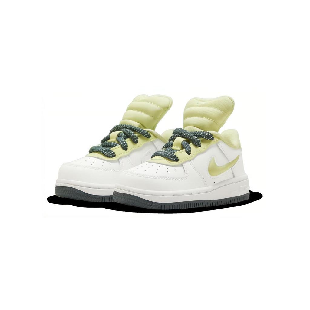 Nike Force 1 Kinder Rutschfeste Strapazierfähige Low-Top Laufschuhe Babysneaker Grün Gelb FB9512-100