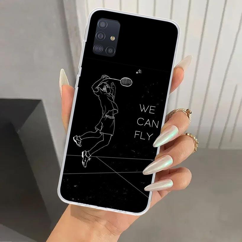 Badminton Sport Phone Case for Samsung Galaxy A52 A32 A22 A12 A02S A50S A30S A10S Note 20 Ultra 10 Plus S10 A31 A20 A71 A72 Gala