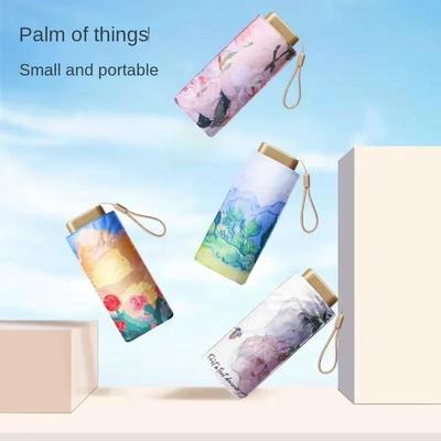 1 Piece Portable And Stylish Women's Sun Umbrella Sunscreen Parasol Outdoor Convinient Five Folding Umbrella With UV Protection