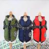 Warm Waterproof Jacket With Harness For Pet Dog Winter Comfy Cotton Apparel Padded Vest For-XL-Purple