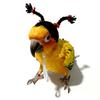 Bird Hats for Parrots Fun Upright Braids Costume Accessories Knitted Hat with Stretchy Strap for Hamsters Parakeets