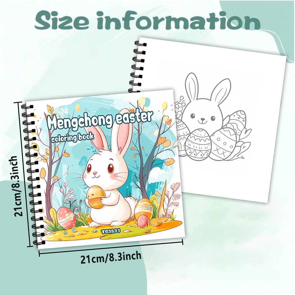 

1pc,Bunny Colouring Book - Teen Colouring Book - 30 Sheets, 8.3x 8.3 inches, Adult Stress Relief, Birthday, Easter Holiday Gift