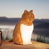 Cat-Shaped Night Light with Aromatherapy Bedside Table Lamp with Sound Function Rechargeable Soft Warm Glow Decorative Figurine Gift for Home Office