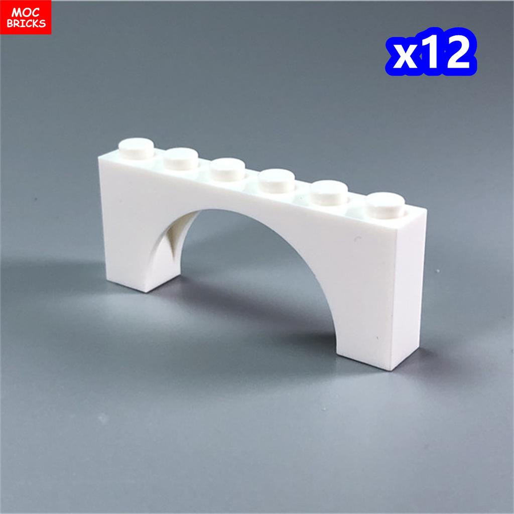 Non-Toxic Moc Bricks Window Fence Arch White Winter Snow Horse Figure City Architectural Church Accessories Children Christmas Toys