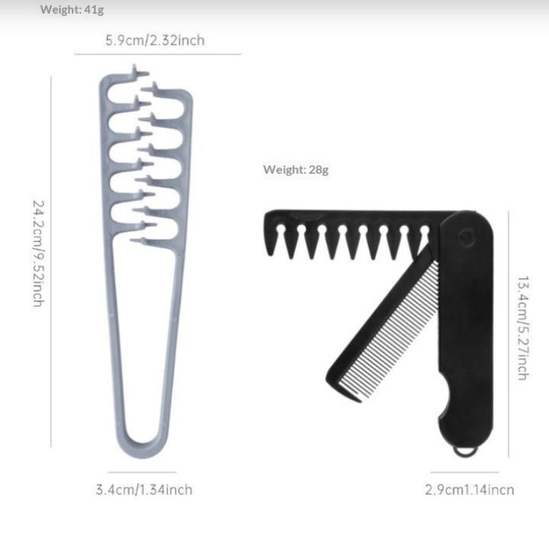 Foldable Hair Comb Wide Tooth Voluminous Texture Design for Thick and Curly Hair Professional Styling At Home