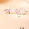 Fresh, Cute and Sweet Three-dimensional Simulation Butterfly Colored Diamond Inlaid Xiaoxian Daily Matching Earrings