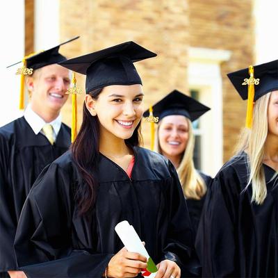 Chapéu de Formatura 2026 Com Borla Para Ensino Médio & Diploma de Bacharel Chapéu Unissex para Cerimônia de Formatura Mestre
