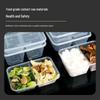 WS Disposable 650ml 2-Compartment Rectangular Food Containers with Lids
