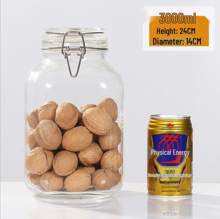 Food-Grade Glass Storage Jar for Nuts, Grains, Wine, Tea, and Honey