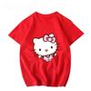 Women's New Cute Hello Kitty Pattern Printed Top Oversized Unisex Couple Trend Plus Size Loose Casual Short-sleeved T-shirt