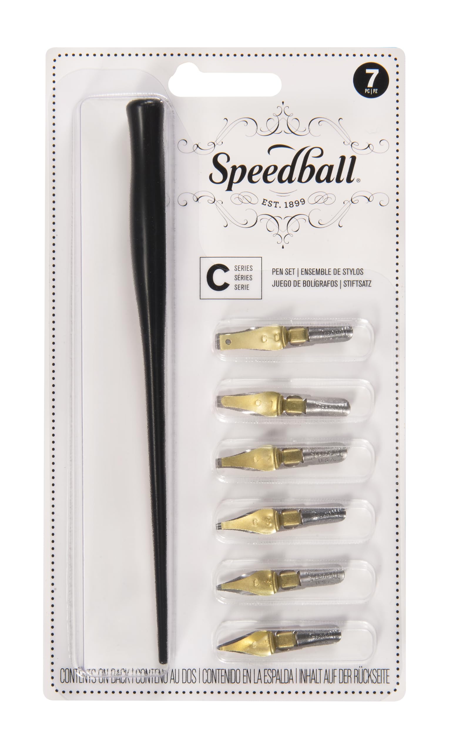 

Speedball C Series Lettering Pen 1 Pen 6 1 Calligraphy Pen Set Set, Holder, Nibs, Pack, Black, чёрный