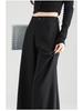 Women's 2025 Summer Black Wide-Leg Pants: Pear-Shaped, Slimming, High-End Drape, Loose Fit