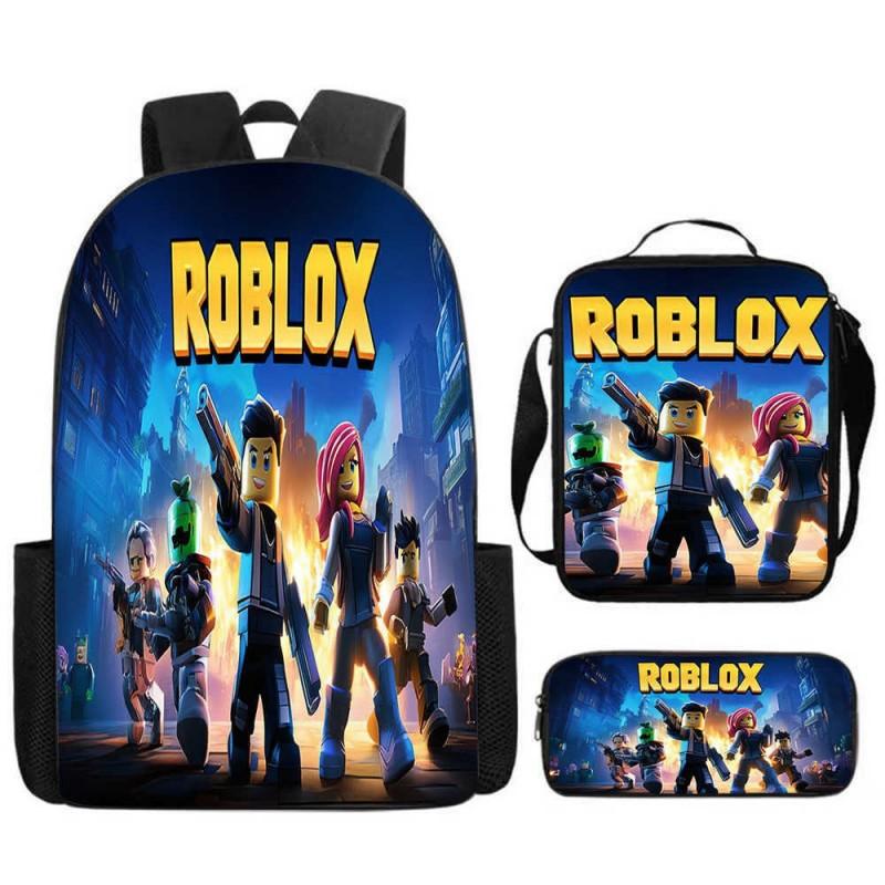 ROBLOX Themed Kids Backpack School Lightweight Durable Oxford Fabric Bag With Padded Straps Cartoon Print Grades 1-9