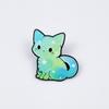 Gradient Cartoon Kitten Brooch: Cute Alloy Badge for Backpack & Clothing Decoration.