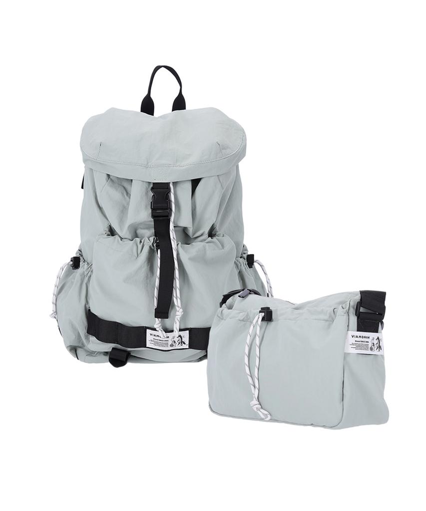 Viamonoh Truvi Rucksack + Crossbody Bag Set (Mint Gray)