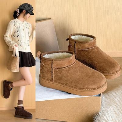 Pile Short Boots Popular Plush Snow Boots Women's Snow Cotton Short Winter 2025 New Thickened Warm Cotton Shoes