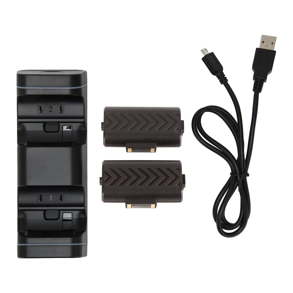 Stație de încărcare pentru controler, doc de încărcare dublă profesional cu 2 baterii reîncărcabile de 800mAh