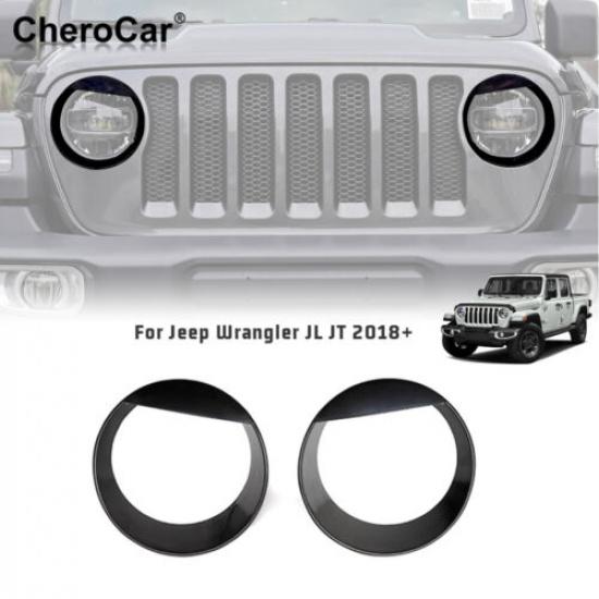 2x Накладка на переднюю фару ert Аксессуарные ободки для Jeep Wrangler JL Sport 18+