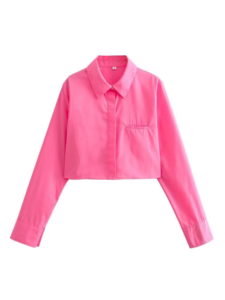 2024 Winter Women's European/American Style Poplin Long Sleeve Shirt