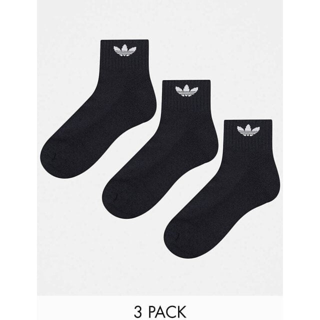 

3 пары черных носков adidas Originals adicolor Trefoil