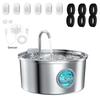 3.2L Stainless Steel Pet Water Fountain With Visible Window Filtration System Automatic Cat Fountain for Cats/Dogs Drinking Bowl