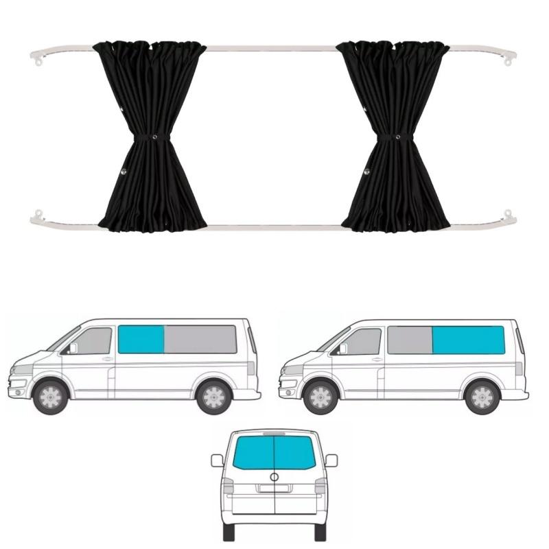 Van Camper Window Curtain Kits Sun Shade Side Center Barn Door Privercy UV Protection Curta For VW Transporter T5 T6 T6.1