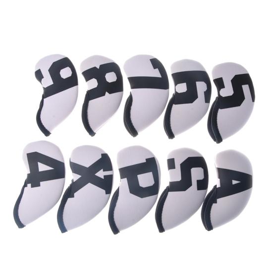10Pcs Golf Iron Club Cover Sets, Waterproof Neoprene Golf Club Headcover, Number Golf Wedge Protection Covers, Golf Accessories