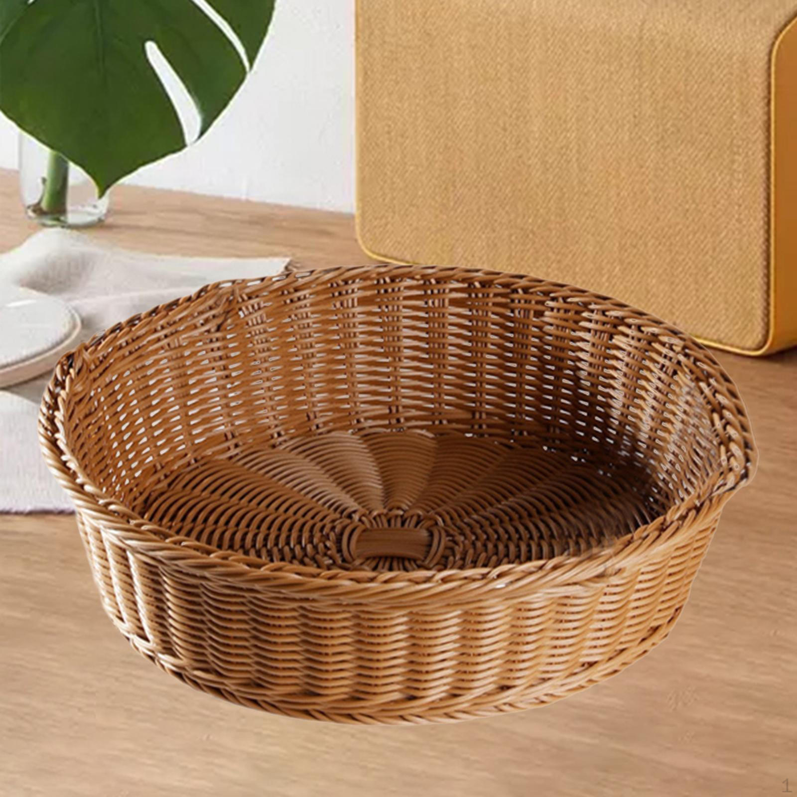 

Имитация ротанга корзина контейнер декоративный легкий фруктовый контейнер ручной работы плетеный поднос для еды No Handle