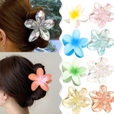 Transparente Farbe Blume Haar Clip süße Haar Clip Scheibe Haar Hai Clip Frangipani Haar Clips