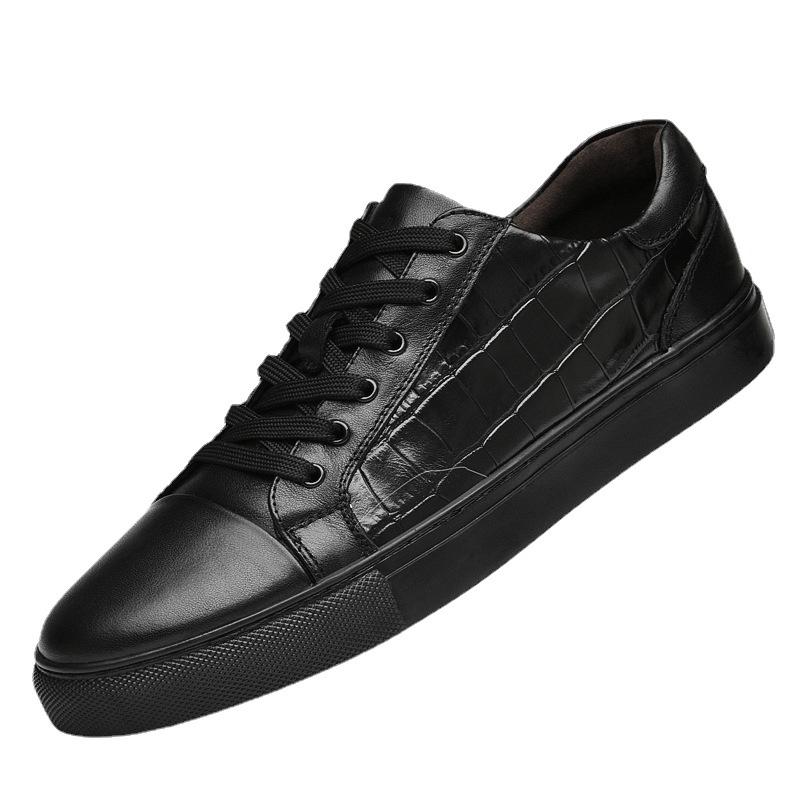 Casual board shoes men's shoes autumn first layer cowhide white shoes sports shoes trendy shoes