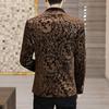 Men's Gold Velvet Slim Fit Korean Style Blazer - Casual, Stylish Suit Jacket