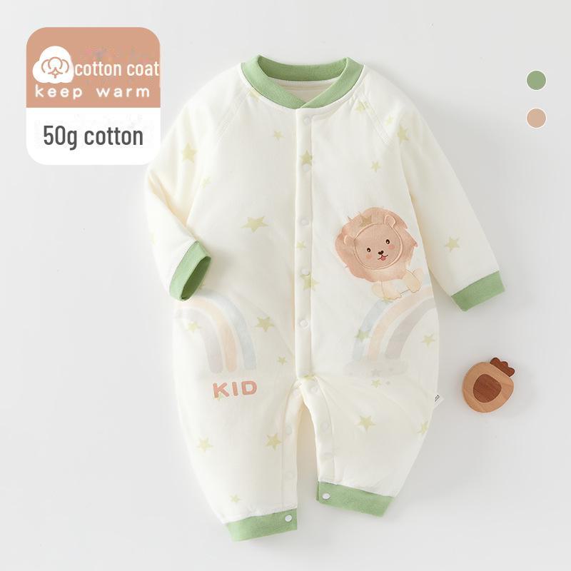 

Стеганый хлопковый комбинезон для новорожденных: Весенне-осенняя утепленная пижама и комплект для ползания 59cm (7-11 lbs)