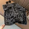 Retro mocha coffee silk scarf double crepe square scarf 111 mulberry silk high-end neck summer new silk scarf