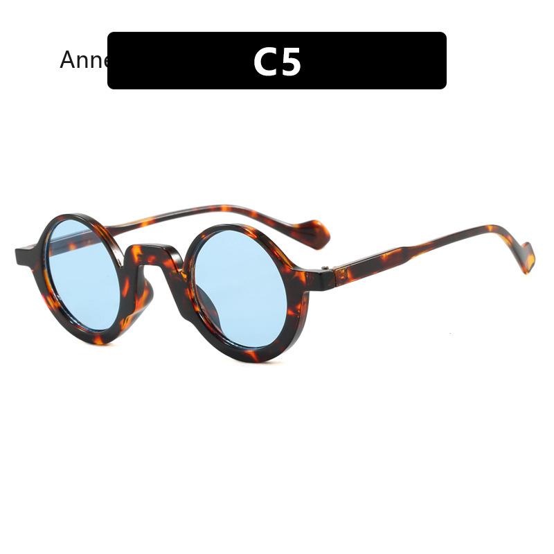 New Retro Small Round Punk Women Sunglasses Fashion Green Shades UV400 Trending Men Leopard Sun Glasses lentes de sol hombre