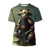 Summer Men 3d Printed Cute Animal Funny Frog Pattern T-Shirt Fashion O Collar Short Sleeve Loose Fun Plus Size Comfortable Top