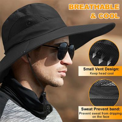 Outdoor Breathable Men Women Sun Fisherman Hat Wide Visor Brim Hat Boonie Bucket Cap Summer Fishing