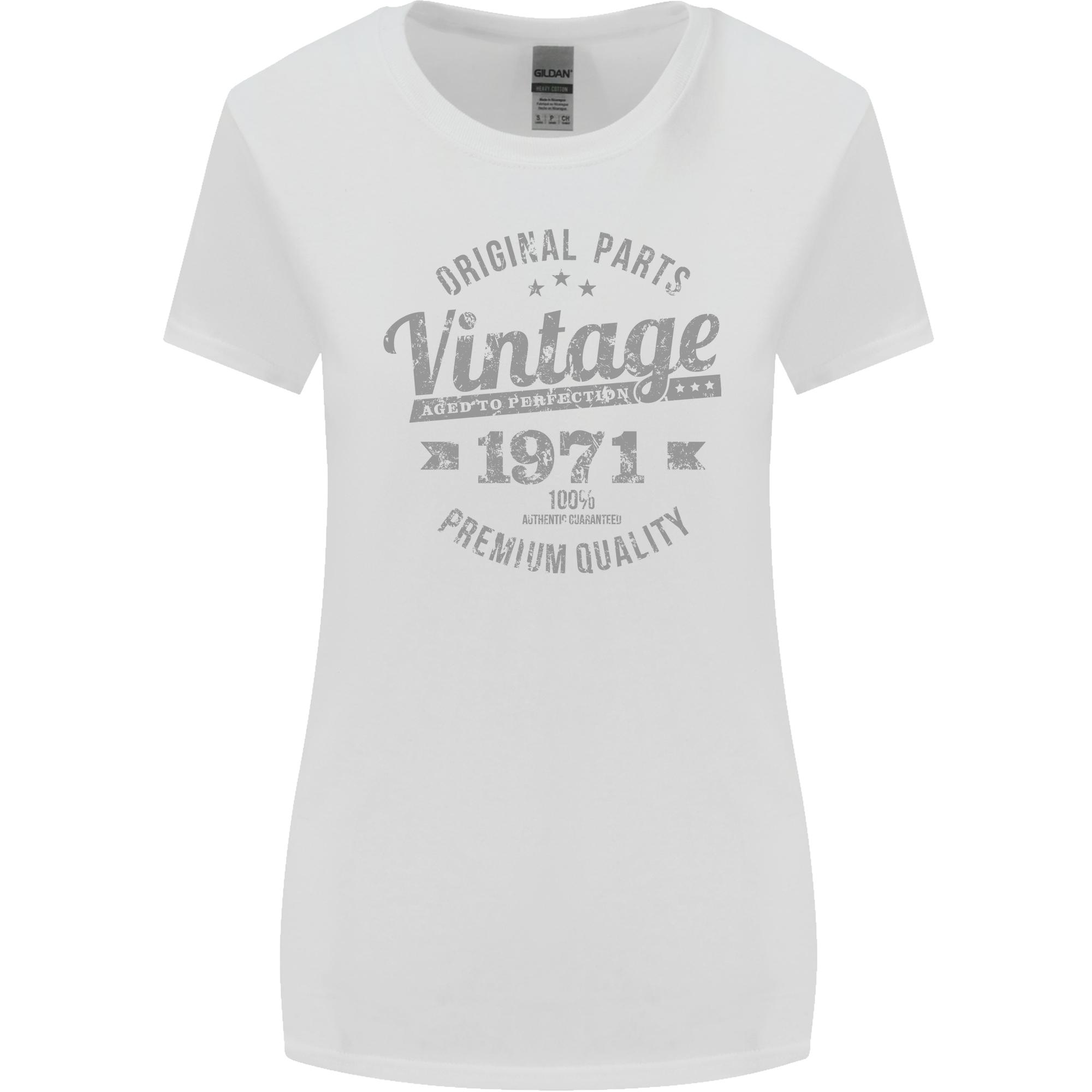 Vintage Year 55th Birthday 1971 Unisexs Wider Cut TShirt White S