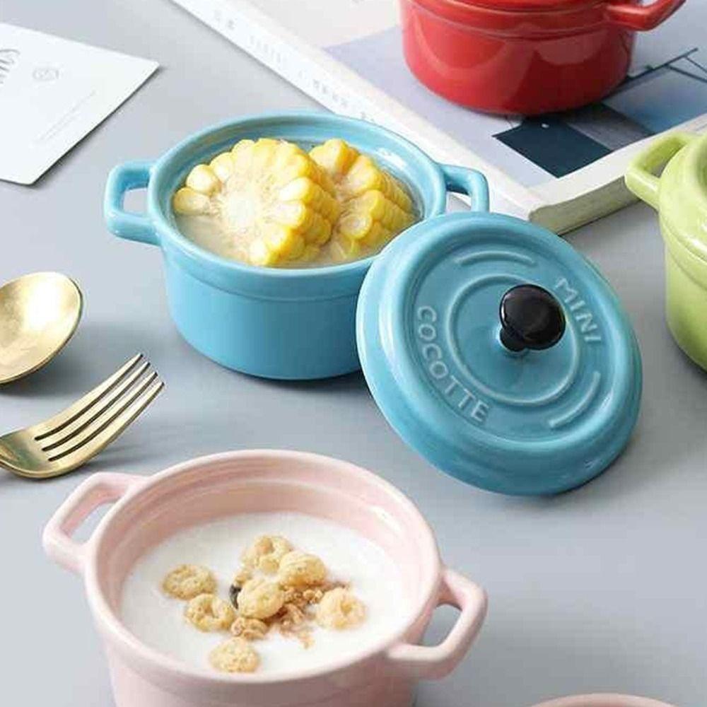 Hanging Ears Ceramic Breakfast Bowl 200ml Creme Brulee Bowl French Onion Soup Bowl  Salt/Sugar