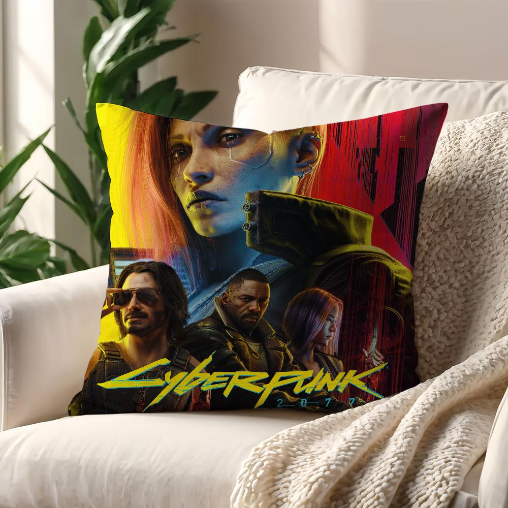Game C-Cyber-Co-P-punk 2077 Cushion Cover For Pillow Sofa Printing Decoration Room Home Office Coffee Shop Car Nordic Simplicity